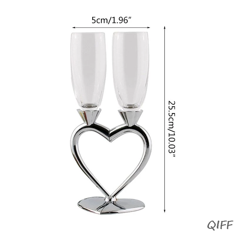 

Champagne Toasting Flutes Wedding Accessories, Linked Love, Set of 2,Silver