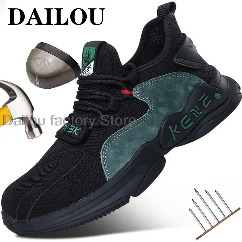 

Дышащие рабочие кроссовки для мужчин и женщин, защитная обувь, рабочие ботинки со стальным носком, Рабочая обувь с защитой от проколов, защи...