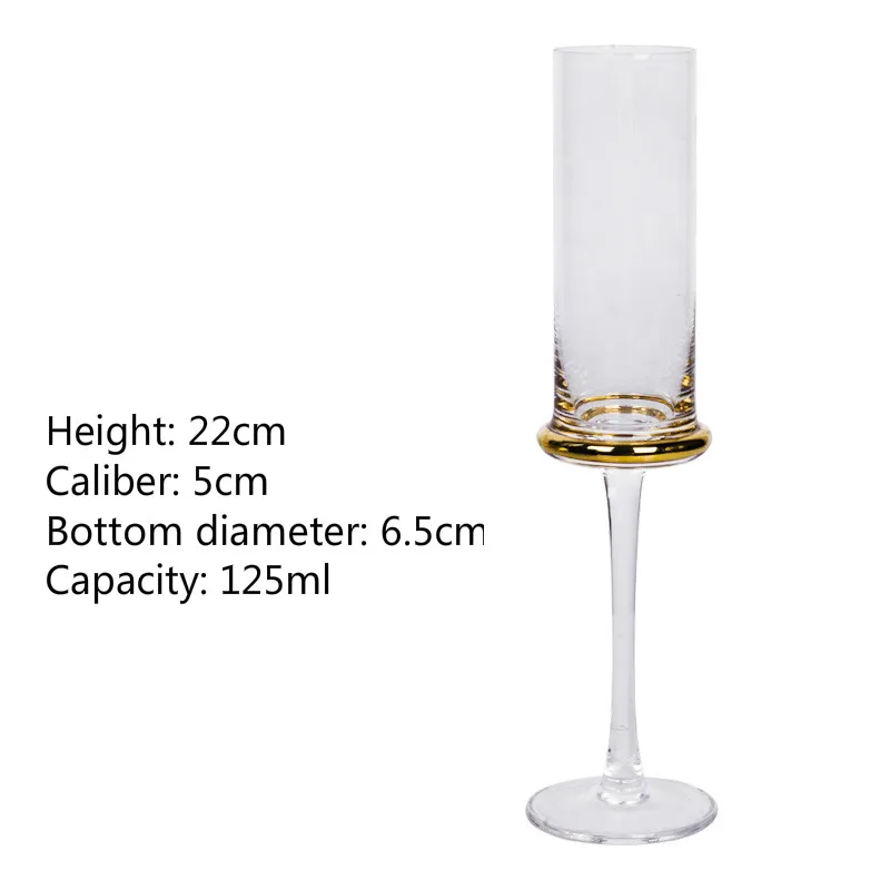 Элегантный стеклянный подсвечник с позолоченным хрустальным стеклом бокал для