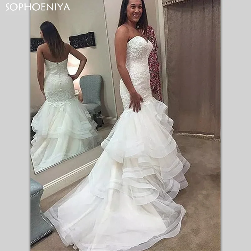 

New Arrival Sweetheart Wedding Dresses Mermaid Lace Beaded Backless Bridal Dress Vestido De Noiva Boho Dubai Arabic Wedding Gown