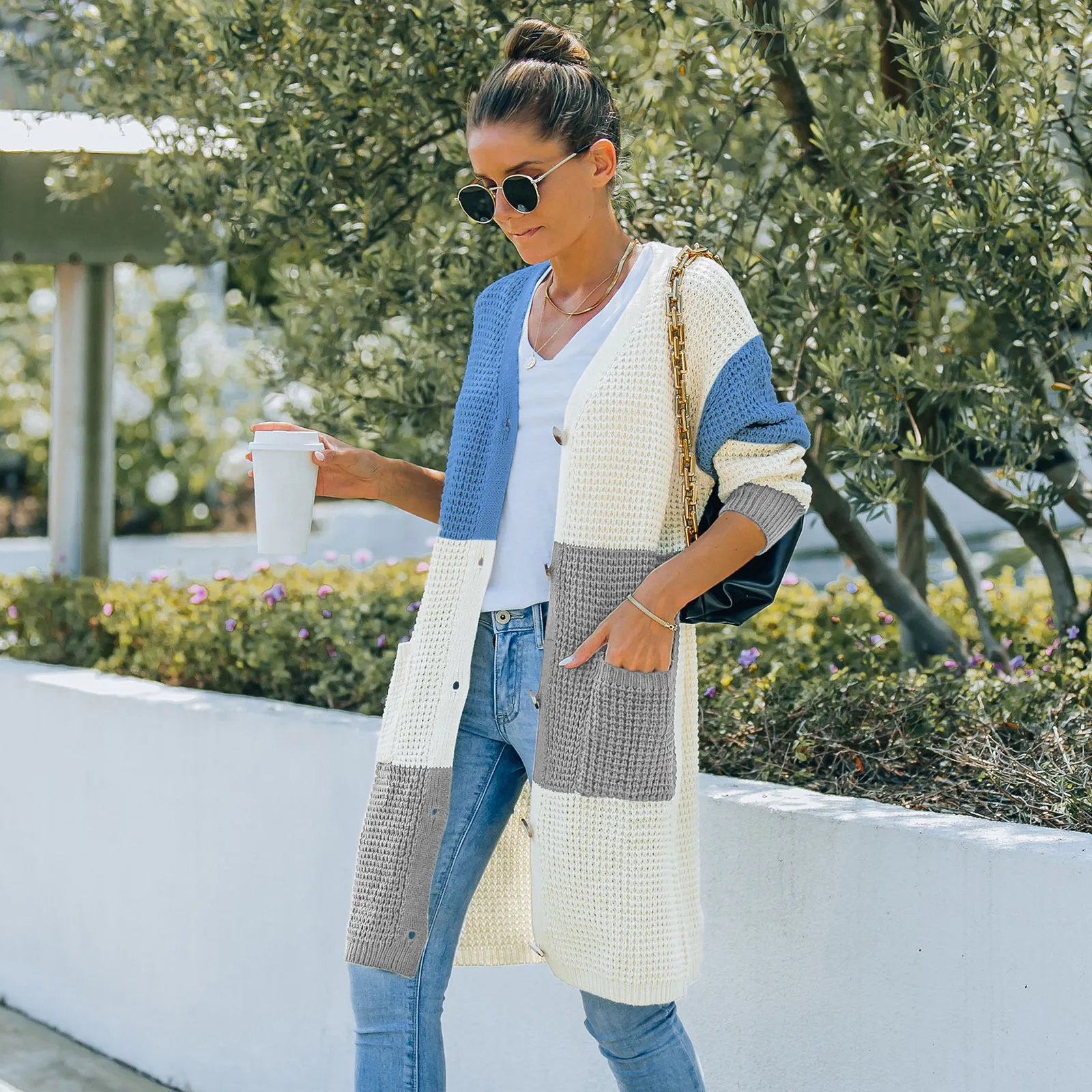 

Explosive Sweater Women Autumn and Winter New Mid-length Cardigan Jacket