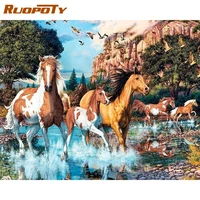 ruopoty 60x75cm diy painting by numbers horse animal acrylic paint by numbers on canvas room decoration digital painting