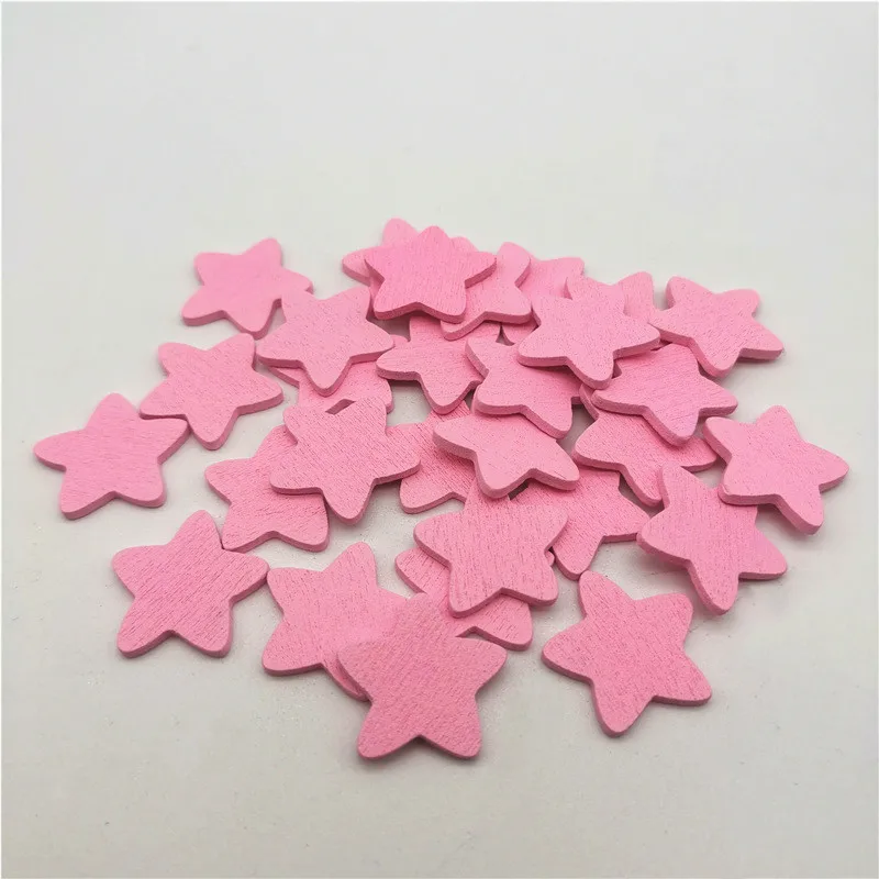 

1000pcs 18mm Colored Wood Stars Chips DIY Crafts Scrapbooking Vintage Wedding Christmas Decorations Confetti