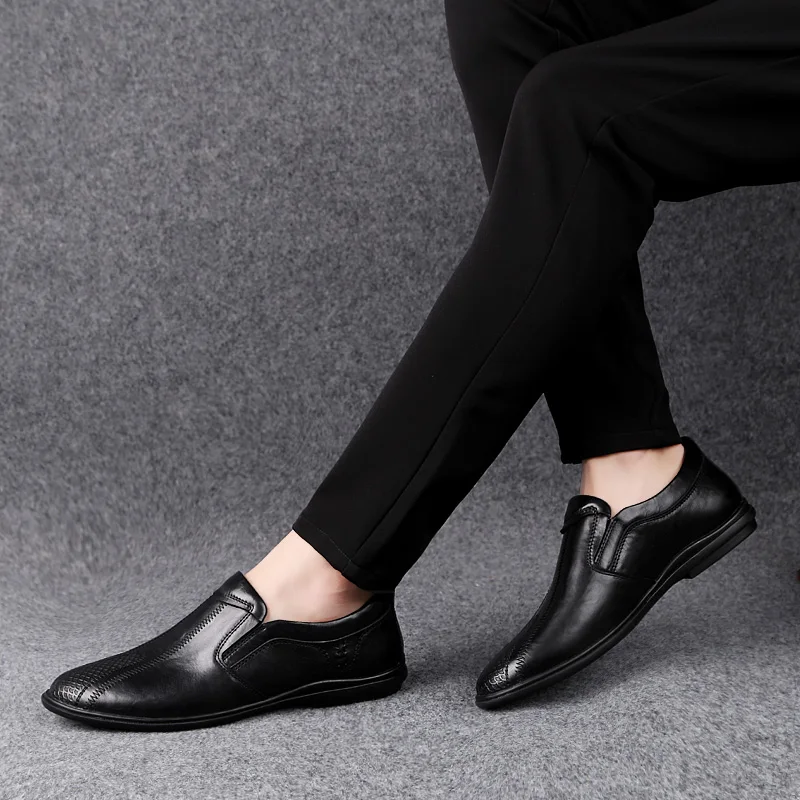 Мужские лоферы Повседневная обувь из натуральной кожи без застежки Роскошные