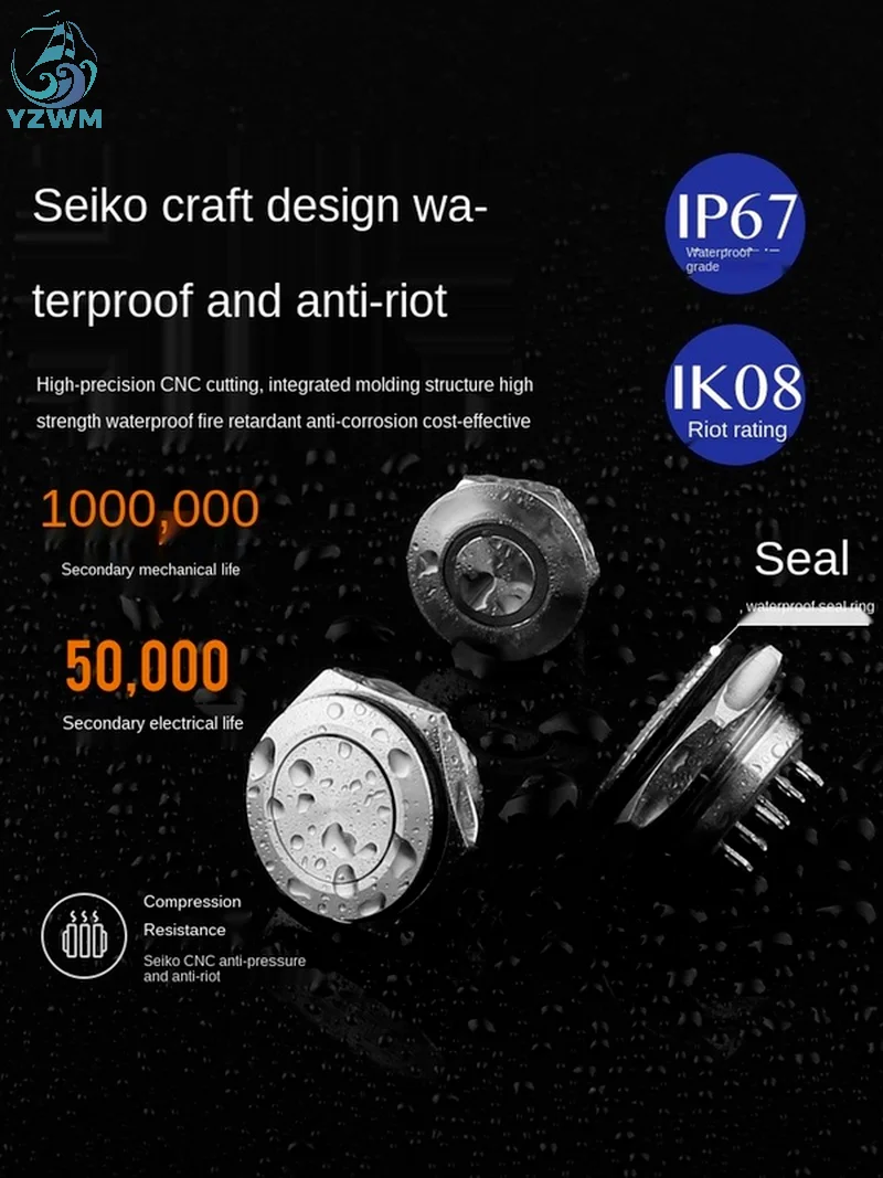 Электрическая Водонепроницаемая светодиодная лампа 12 В мгновенный короткий