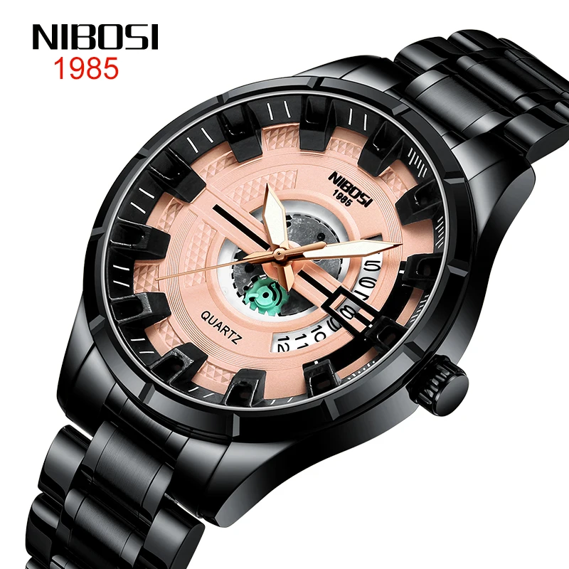 

NIBOSI Men Watches 2020 New Top Brand Luxury Fashion Clock Men's Quartz Wrist Watch Unique Design Wristwatches Relogio Masculino