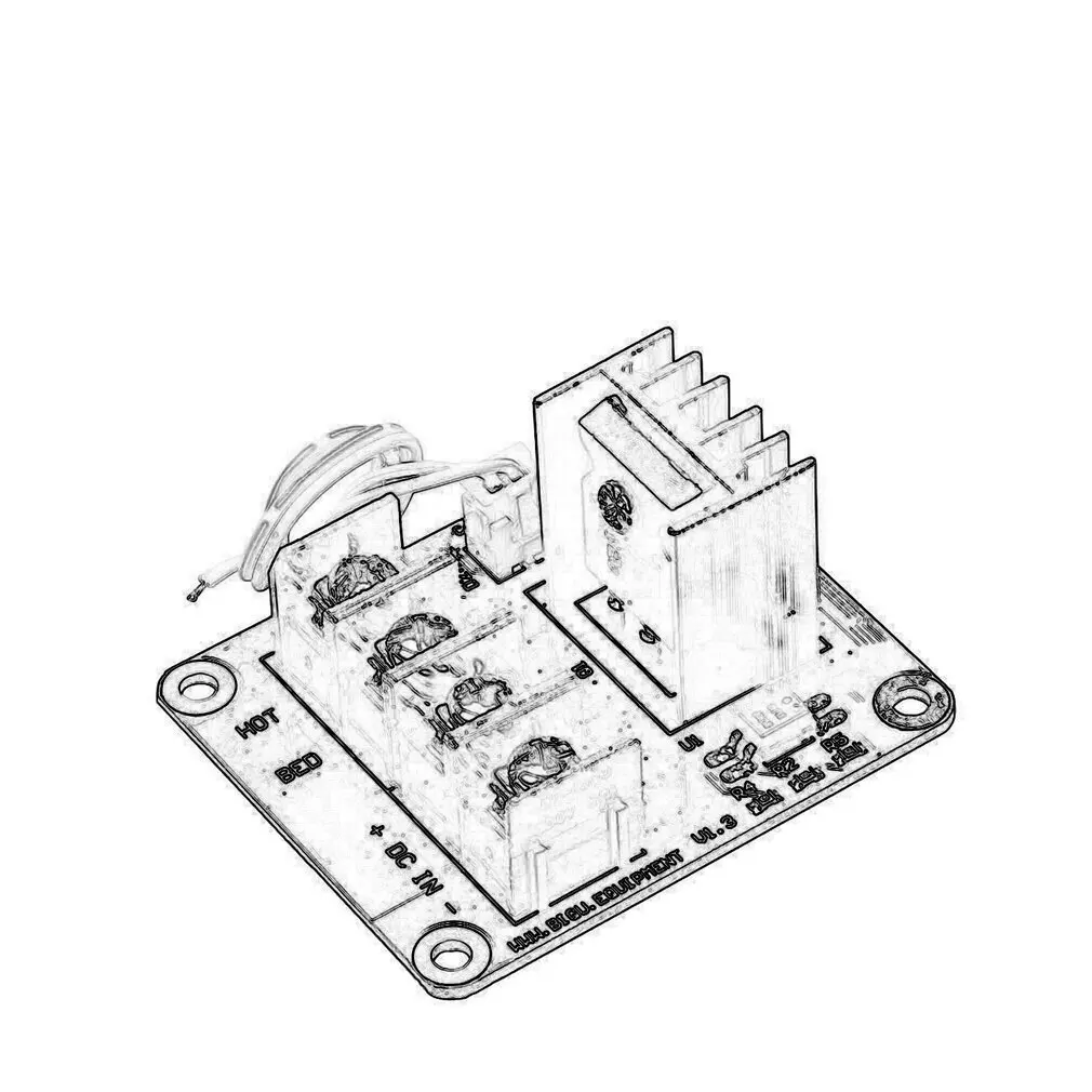 2pin 3D Горячая кровать принтер модуль питания/фокус MOSFET Модуль расширения свинца с