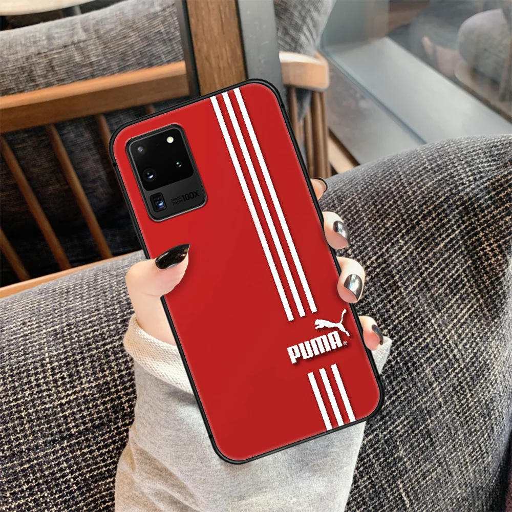 

Pume Sport Brand Leopard Phone Case Cover Hull For Samsung Galaxy S 7 8 9 10 e 20 FE edge uitra plus Note 9 10 20 black Coque