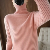 2021 autumn and winter new cashmere sweater womens high lapel thick woolen sweater fashion all match knitted bottoming shirt
