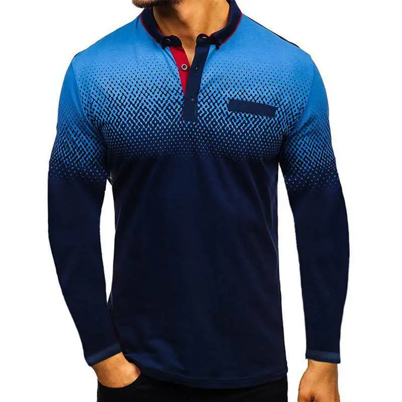 

Men V-Neck T-shirts Casual Long Sleeve Floral Muscle Shirt Slim Fit Tops
