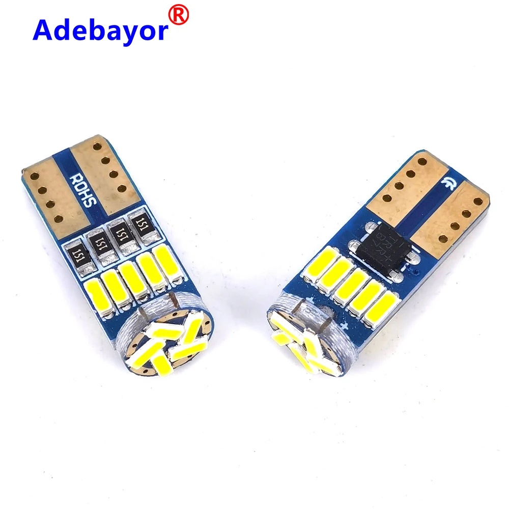 

50 шт., светодиодные лампы T10 4014 15 SMD W5W 501 194 12 В