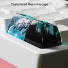 Механические колпачки для клавиатуры ручной работы из смолы с подсветкой RGB горный набор ESC игровые резиновые подарочные колпачки для клавиш индивидуальный переключатель Mx