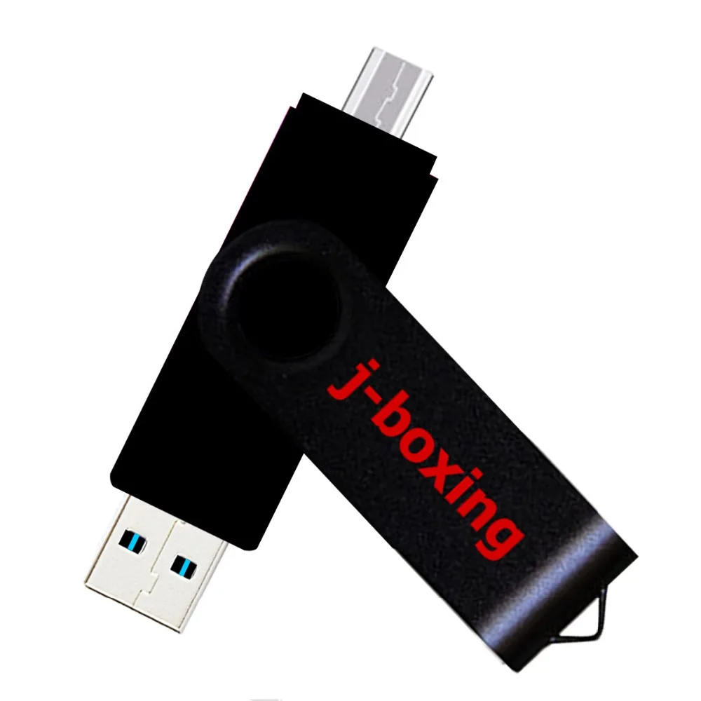 J-boxing 2 в 1 OTG USB Flash 64 ГБ 32 ГБ 16 ГБ 8 ГБ Micro USB Memory Drive металлический вращающийся флеш-диск для смартфонов Android