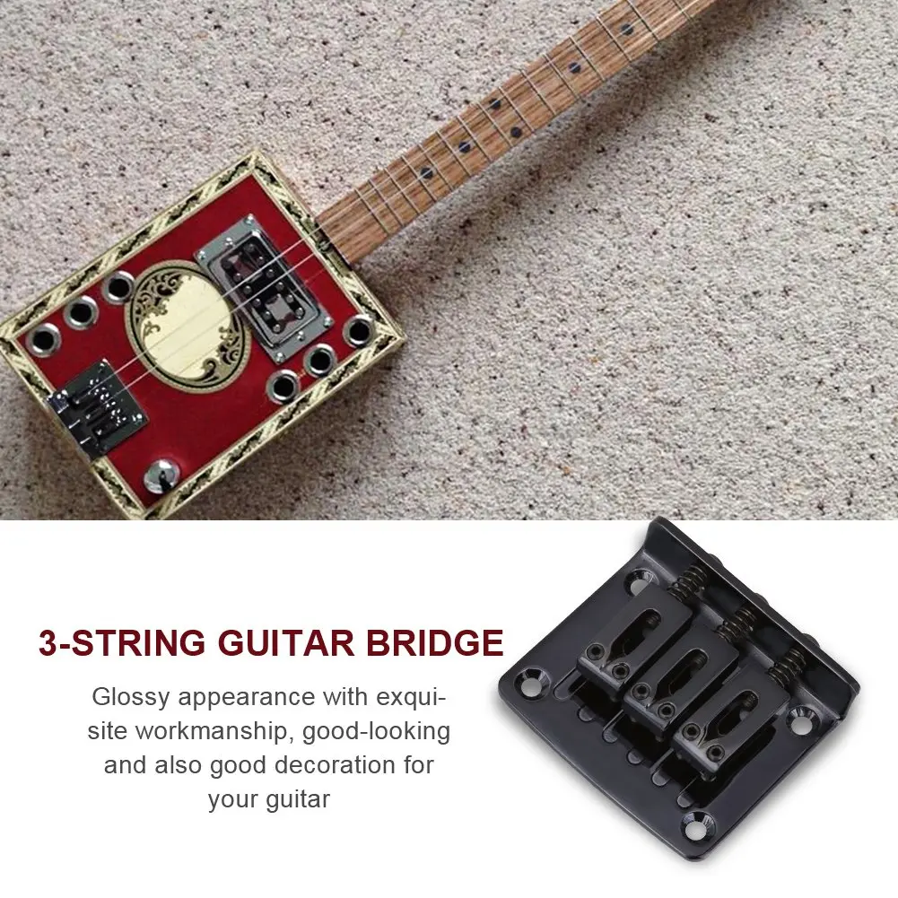 Электрический Гитары 3-строка фиксированной Замена моста Запчасти для Cigarbox |