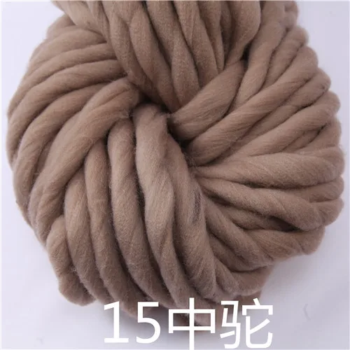 16 middle camel 250 г 36 м супер толстая натуральная Мериносовая Шерсть Толстые пряжи войлочная шерстяная фитильная пряжа для прядения ручного вязания пряжа зима теплая - Цвет: 16 middle camel