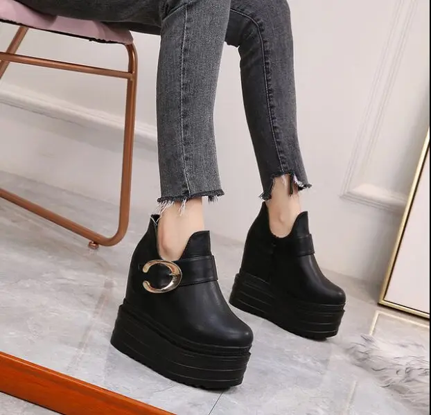 Женские ботильоны на очень высоком каблуке 13 см черные привлекательные ботинки