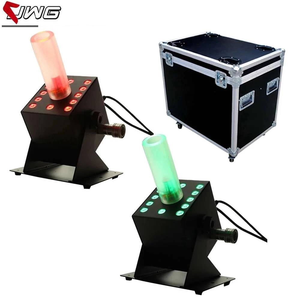 

Free Shipping 2pcs/Lot Stage Colorful Effect 12x3W RGB 3IN1 Milky White Column Led CO2 Jet Machine DJ Equipment With Flightcase