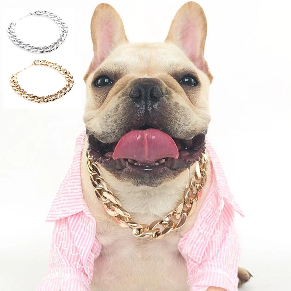 Dog Chain Collar Plastic Material Metallic Shiny Pet Cat Accessories
Gold Silver For Suitable For Large Pitbull Bulldog Necklace