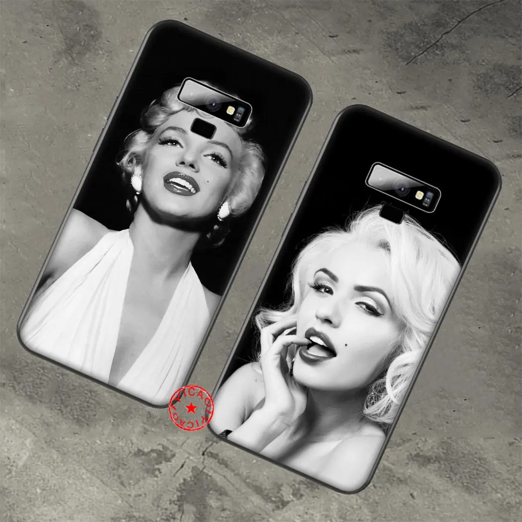 Marilyn Monroe Lovely Black Soft Silicone Case for Samsung Galaxy A70S A20E A2 J4 J6 Plus Core J7 Duo J8 TPU Cover |