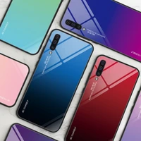 gradient glass case for samsung galaxy a50 a70 a60 a40 a10 a30 a80 tempered glossy back cover for galaxy a7 a6 a8 a9 j6 2018