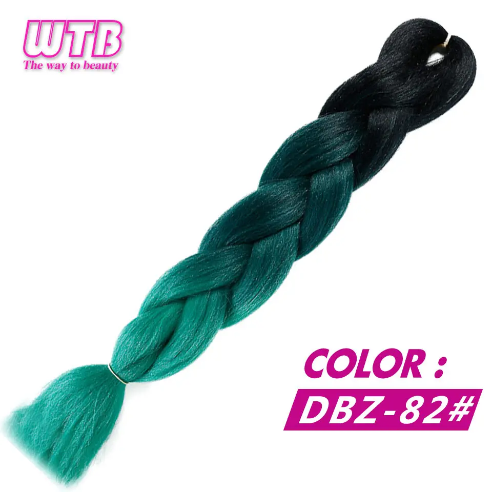 WTB 24 дюйма длинные Омбре Джамбо синтетические косички волос крючком косички Розовый Синий Золотой 100 г/шт. африканские высокотемпературные волокна волос - Цвет: #118