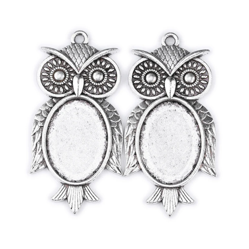 10 шт./лот подвеска с основанием в виде совы пустая овальная рамка 18 х25 мм овальный