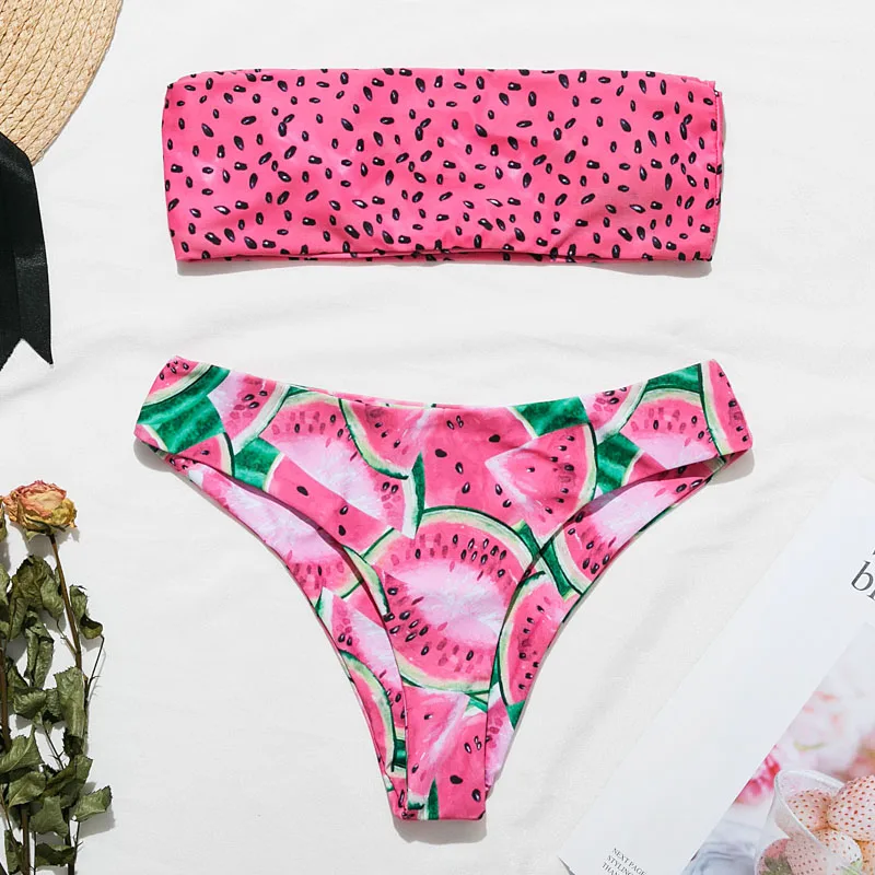 In-X Watermelon swimsuit female Sexy knot bikinis mujer Push up swimwear women bathers Summer beach wear bathing suit new