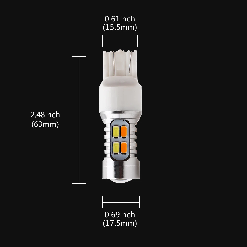 YM E-Bright 2 шт. 7443 7444NA 5730 20 SMD T20 Светодиодные Автомобильные Лампы янтарного/белого