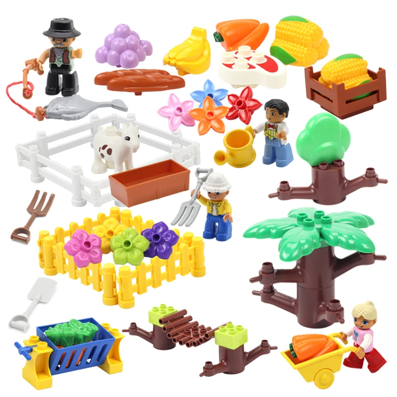 Совместимые Кирпичи для фермы большие строительные блоки аксессуары украшения