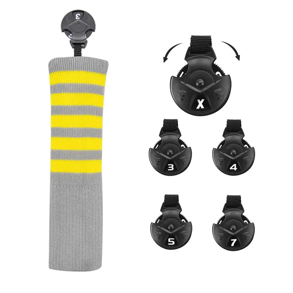 4 шт. гибридные головные уборы для гольфа в желтую полоску|Головка клюшки| |