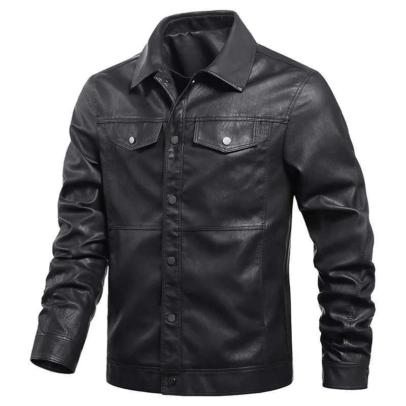 

Мужская кожаная одежда HENCHIRY, красивое мотоциклетное деловое пальто, модная популярная куртка в стиле панк, локомотивная верхняя одежда выс...