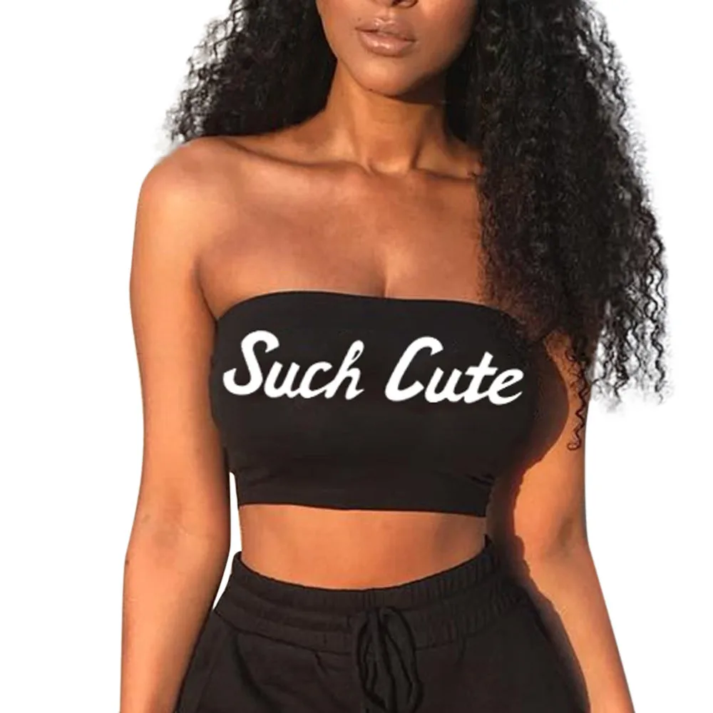 Майка женская с буквенным принтом пикантный Модный повседневный однотонный