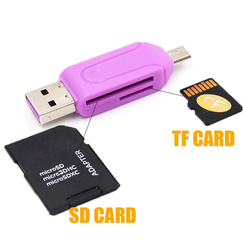 

1 шт. микро USB и USB 2 в 1 OTG кардридер 480 МБ/с. высокоскоростной USB2.0 Универсальный OTG TF/SD для Android и ПК, заголовки расширения