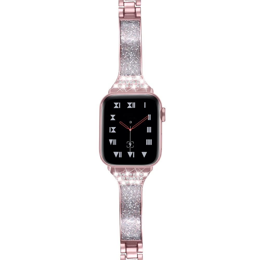 Новая керамика Алмазный ремешок для часов apple watch 38/42 мм 40/44 браслет из нержавеющей
