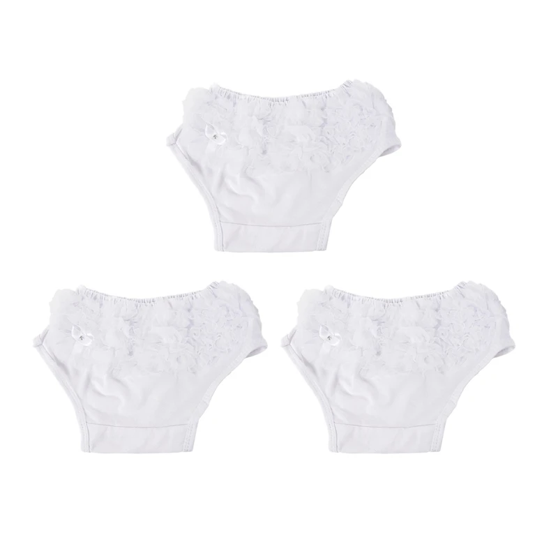 Белые шаровары с оборками для девочек-подгузники 3 упаковки | Мать и ребенок