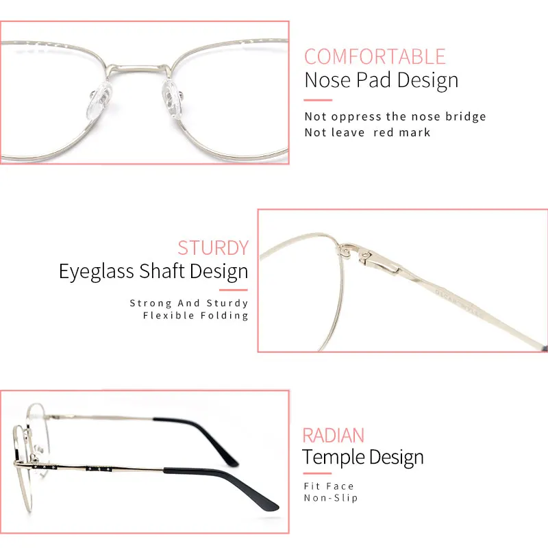 

KANDREA Oversized Anti Blue Ray Glasses Women Frame Round Computer Eyewear Optical Eyeglasses Female Prescription Spectacles