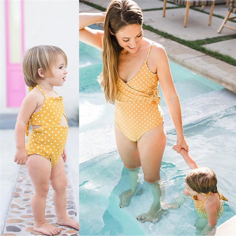 Женский семейный Купальник для девочек Цельный купальник бикини купальный