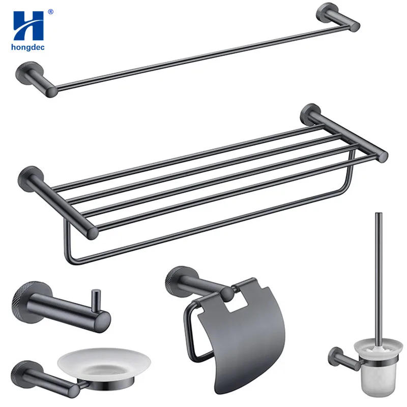 Новый черный набор аксессуаров для ванной комнаты из нержавеющей стали