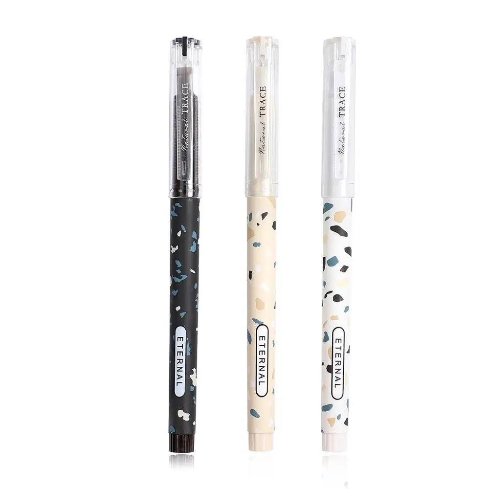 JIANWU 3pcs/set Simple lovely Large Capacity Gel Pen Quick-drying Neutral Pen for student black ink pen kawaii school supplies