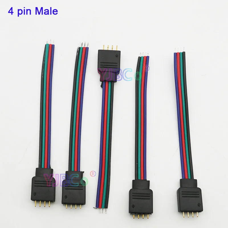 Оптовая продажа 100 шт. светодиодный 4-контактный разъем для разъема RGB мм длинный