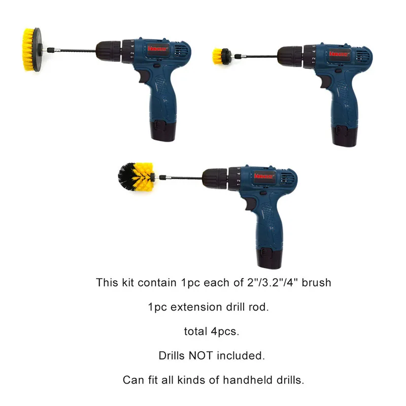 Щетка для чистки ручной дрели + Удлинительный Стержень Комбинированный рулон