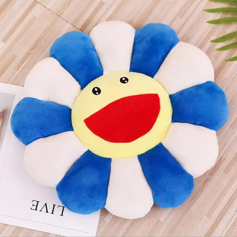 Плюшевая подушка в виде подсолнуха Kawaii 55 см красочные цветы мягкая кукла Детский