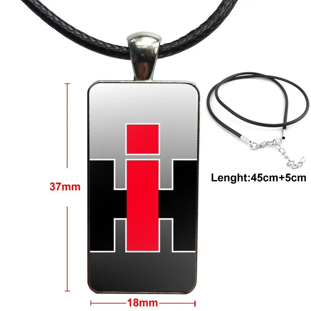 

For Lovers Best Friendship Case Ih Tractor's Logo Fashion Glass Cabochon Pendant Rectangle Necklace Choker Necklace Jewelry