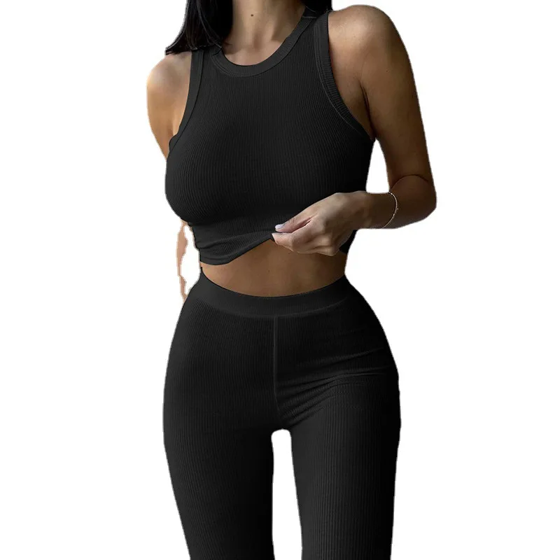 

2021 Women Seamless Yoga Set Fitness Sports Suits Gym C Crop Top Vest & Leggings Pants Excise Cloth Two Piece Set Women