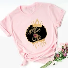 Футболка женская оверсайз с графическим принтом Королева, тенниска с рисунком рыбы, Водолея, Овен, Козелка, Черная майка с волшебной короной для девушек, лето