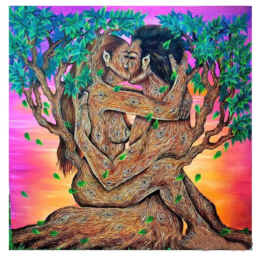 

5D DIY Diamond Embroidery abstract couple tree kiss Diamond Painting fantasy lovers Cross Stitch Rhinestone bedroom decoration