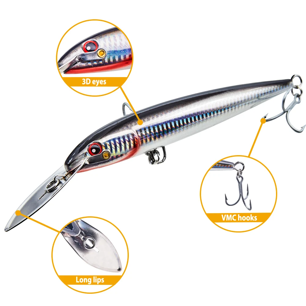 NOEBY обратного отсчета Magnum жесткая приманка для тела большая блесна ловли тунца 130