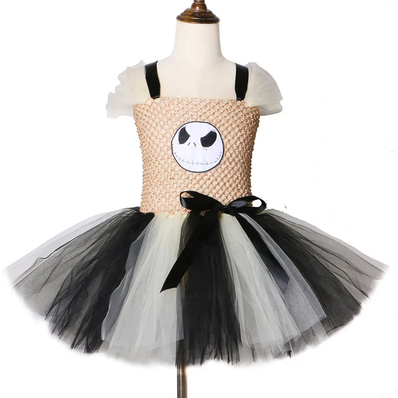 Jack Skellington Tutu Dress Halloween Cosplay Witch Costume for Girls Kids Party Children clothing | Детская одежда и обувь