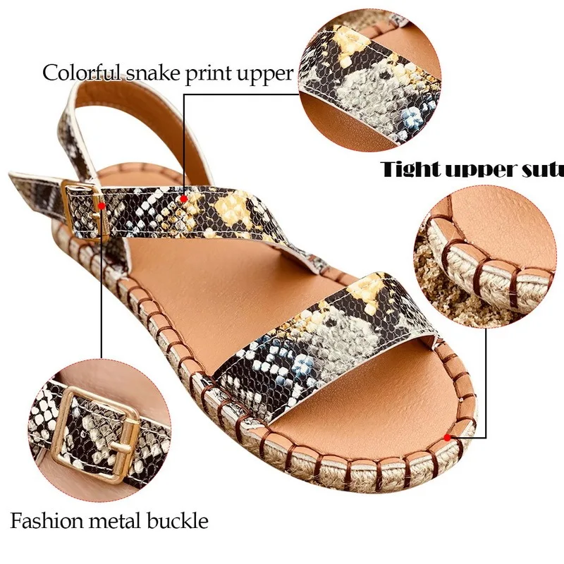 

2021 Women Sandals Ladies Velcro Sandals Summer Beach Sandals Female Plus Size Sandals Comfortable Flat Sandals Open Toe Shoes