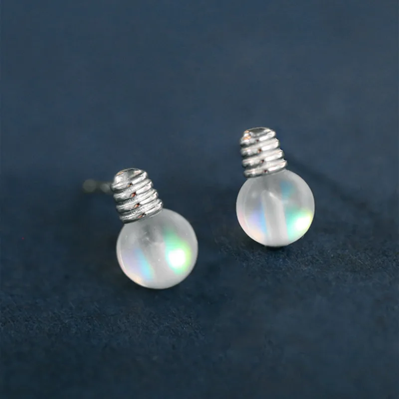 Женские серьги гвоздики из серебра 925 пробы с опалом|Серьги-гвоздики| |